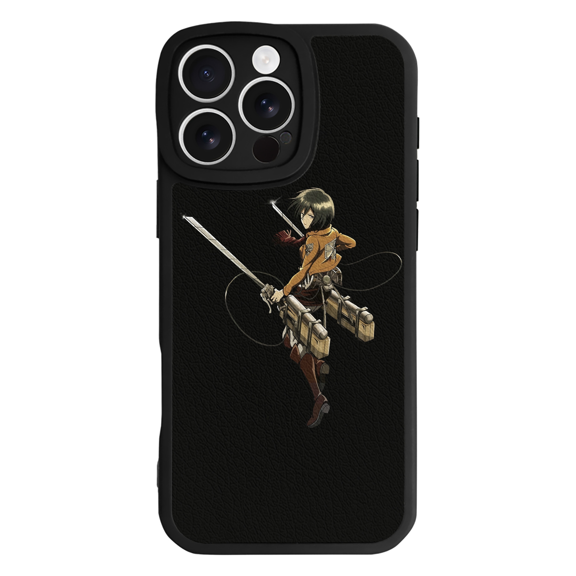 （画像用） 進撃の巨人 ミカサ·アッカーマン Attack on Titan Mikasa Ackerman 【iPhone 16シリーズ対応】シリコンスマホケース（レザー調） 材質：シリコン